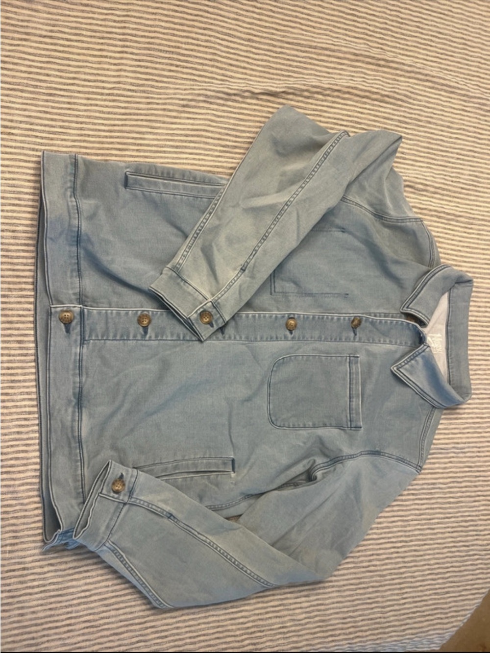 Mugsy Men's Light Blue Denim Jacket with Button Front
